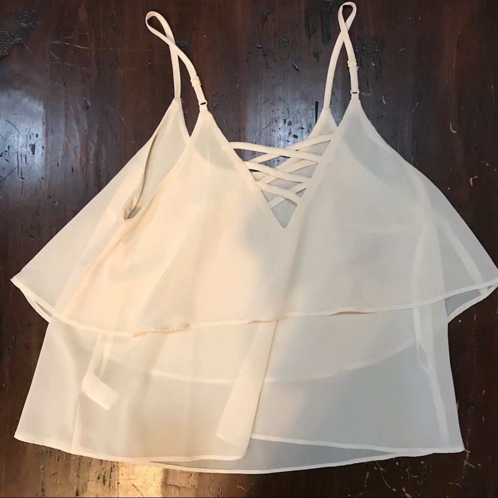Cream Sheer Tank - Picture 2 of 3